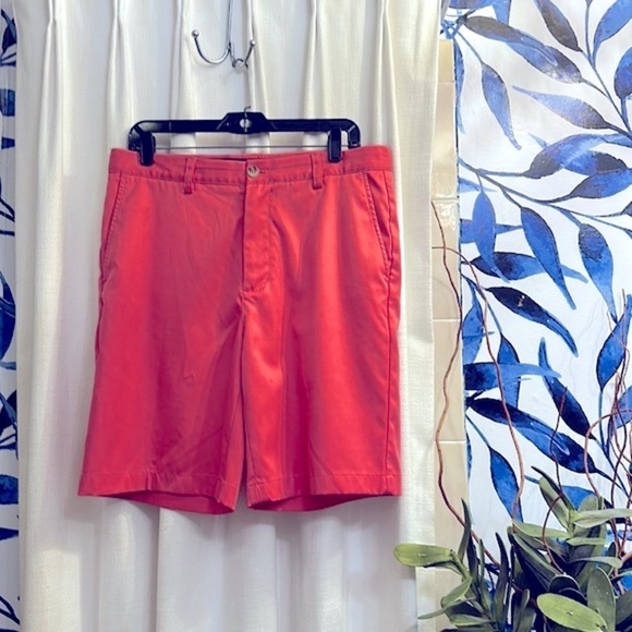 Men’s Vinyard Vines Links 100% Polyester Salmon Color Golf Shorts Size 33 - Picture 1 of 7